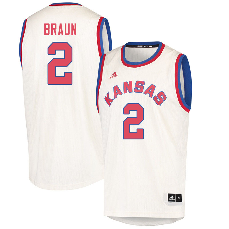 Men #2 Christian Braun Kansas Jayhawks College Basketball Jerseys Sale-Cream